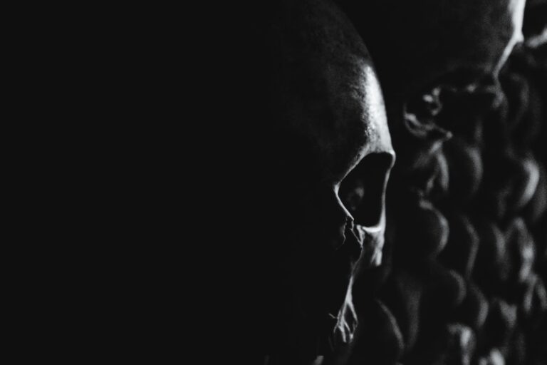 grayscale photo of mans face